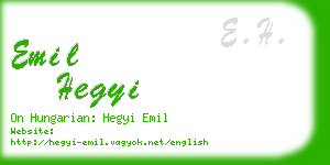 emil hegyi business card